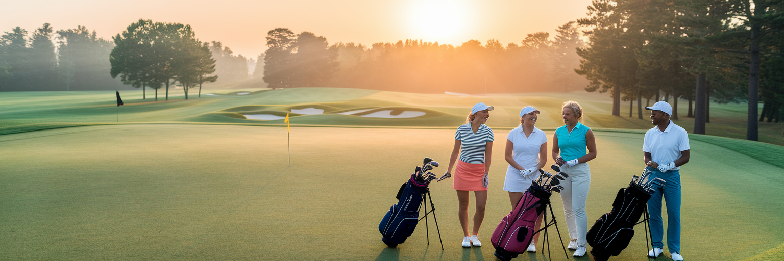 Golfanfänger bei einer morgendlichen Runde