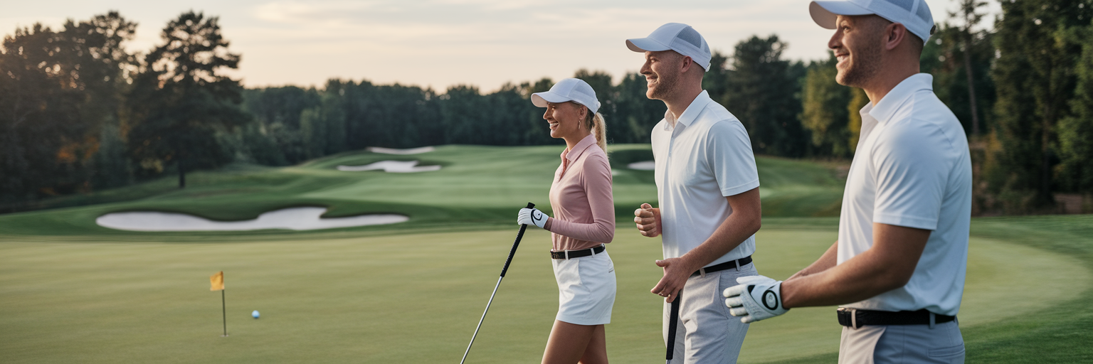 Golfanfänger sind bereit zu spielen.