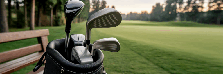 Verschiedene Arten von Golfschlägern in der Tasche.