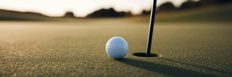 Unberührter Golfball in der Nähe des Cups